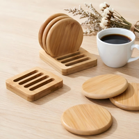 Ensemble de sous-verres minimalistes en bambou, support créatif pour cérémonie du thé, présentoir en bois pour tasses à thé, support isolant thermique pour boissons