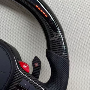 Volant en cuir et fibre de carbone avec écran LED amélioré compatible avec <span class=keywords><strong>BMW</strong></span> Série 1 <span class=keywords><strong>2</strong></span> 3 4 Z4 F40 F44 F90 G11 G20 G21 G38 G28 G29 G80 M3 G82 - Product Image 3