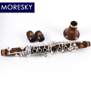 Clarinete MORESKY Eb de Madera de Redwood Mopane/Ebano, Niquelado, 18 Llaves, Personalizado ME8 - Product Image 1