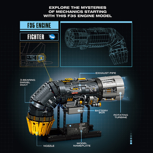 ชุดประกอบเครื่องบินรบไฟฟ้า <span class=keywords><strong>F35b</strong></span> ขนาด 1/17 แบบ DIY พร้อมเครื่องยนต์เทอร์โบแฟน ของเล่นแบบ STEM สำหรับผู้ใหญ่ - Product Image 3