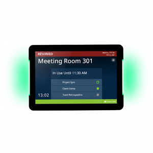 Nouvelle tablette Android tactile Wi-Fi 10,1 pouces Sugarcube avec alimentation PoE et éclairage LED périphérique pour affichage de la réservation de salles de réunion - Product Image 1