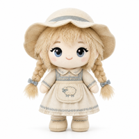 Adorable poupée en peluche en coton personnalisée, design mignon, douce, rembourrée, marque OEM, vente en gros pour cadeau de fille