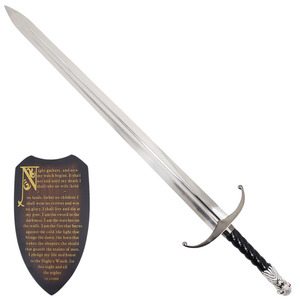 Espada <span class=keywords><strong>Longclaw</strong></span> de Canción de Hielo y Fuego con Placa de Pared del Juramento de la Guardia Nocturna para Exhibición y Cosplay - Product Image 3