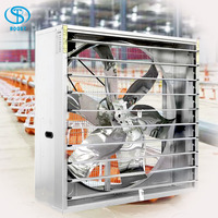 Ventilateur d'extraction à poussée et à aspiration avec boîtier galvanisé à chaud, anti-rouille, volet automatique, pour élevages avicoles et bovins côtiers