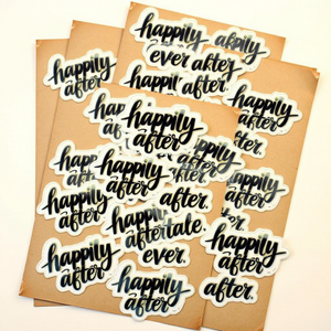 Hạnh phúc mãi mãi sau khi dán 250 nâu kraft phong bì đám cưới con dấu 1.5 tròn lời mời Cổ Tích Cảm ơn bạn dán - Product Image 2