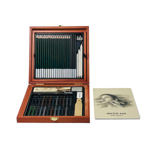 Set Pensil Sketsa Profesional GF New Trends 58 pcs Deluxe, Set Pensil Gambar dan Sketsa dengan Kotak Kayu - Product Image 2