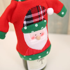 Housse de bouteille de vin de Noël, décoration de table, housse de bouteille de vin en forme de pull de Noël, housse de bouteille de vin Père Noël pour fête de Noël - Product Image 6