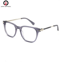 Lunettes optiques à monture en acétate, unisexe, carrées, avec branches métalliques, légères, de créateur – Meilleures ventes