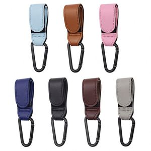 Stocked PU Leather Durable Reusable Multifunctional Stroller <b>Hooks</b> Firm Non-Slip Pram Clips Organizer Hanger Pushchair Shopping - Product Image 1