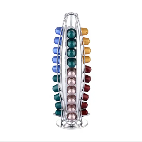 Nespresso Carousel for 40 Capsules/Spins 360-degrees/Silver