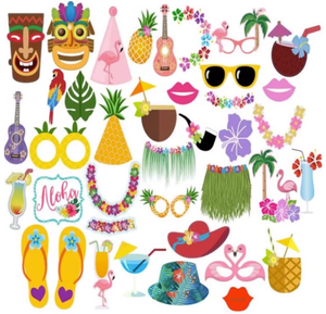 Hawaii Aloha Luau <span class=keywords><strong>Flamingo</strong></span> Ananas Ballon <span class=keywords><strong>Photo</strong></span> <span class=keywords><strong>Booth</strong></span> Frames Foto Requisiten für <span class=keywords><strong>Tropical</strong></span> Summer Beach Holiday Event Party Dekor - Product Image 4