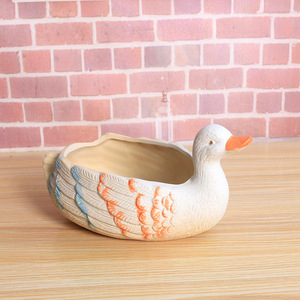 MSH Wholesale Coarse Pottery <strong>Duck</strong> Succulent <strong>Planter</strong> Pot for Backyard Decoration - Product Image 4