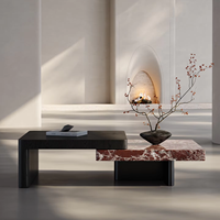 Table basse italienne 2025 modèle durable et créative haut de gamme en marbre naturel minimaliste extensible design meubles de maison