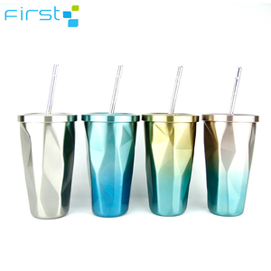 China diseño agradable de brillo de color taza de café vaso de agua con paja - Product Image 6