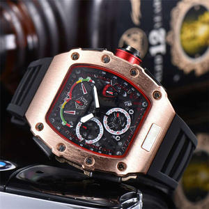 Belle montre classique Hiphop Tonneau à quartz pour hommes marque de luxe Montre à grand cadran pour hommes bijoux Montres vintage reloj hombr - Product Image 1