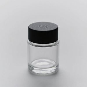 Pots cosmétiques en verre mat noir, transparent ou ambré de différentes tailles, avec couvercle en aluminium or/noir/blanc, pour crème ou poudre libre, sérigraphie pour soins de la peau - Product Image 6
