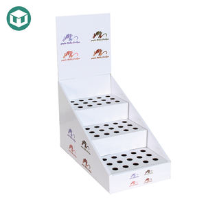 Promoción de la tienda de maquillaje, Material de cartón, tamaño personalizado y Color, mesa de laminación brillante, soporte de exhibición cosmético - Product Image 1