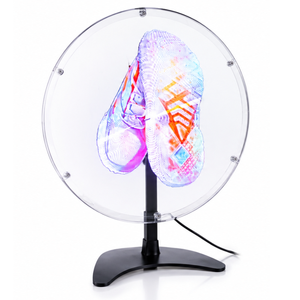Ventilador Holográfico de Escritorio de 42 cm con Soporte de Mesa Negro |   Estuche Protector con Pantalla LED Holográfica 3D para Tiendas y Recepción de Hoteles - Product Image 1