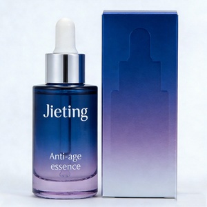 Luxury Glass Skincare Packaging Frosting Blue Amber Essential Oil Serum 30ml Glass Dropper Bottle - Product Image 2