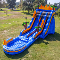 Toboggan aquatique gonflable Tropical Waves de 22 pieds, qualité commerciale, pour piscine