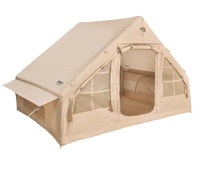 Tente Gonflable de Luxe Primaire Quatre Saisons en PVC à Colonnes d'Air, Simple Couche, Une Chambre, Ouverture Rapide Automatique, Portable pour l'Extérieur