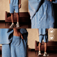 Shorts de jogging épais personnalisés pour homme, en coton bouclette, style vintage délavé à l'acide, pour l'entraînement, collection été, fabrication OEM
