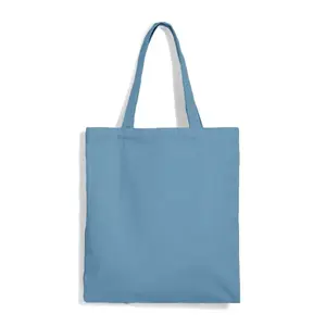 Bolsa de Tela de Algodón Azul Mineral, Talla Única, Reciclable, con Impresión Serigrafiada, para Compras o Negocios - Product Image 1