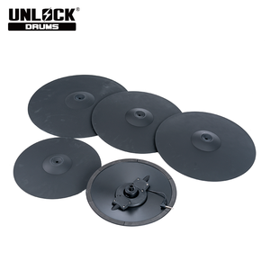 Juego de Platillos Electrónicos Roland/Yamaha/Alesis Pro de <span class=keywords><strong>4</strong></span> Piezas, Negro, Gong/<span class=keywords><strong>Crash</strong></span>/Ride con Choke, Respuesta de 5ms, Accesorios Esenciales para Batería - Product Image 3