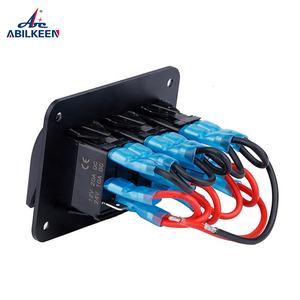 3 Gang Blue LED Light Back Lights 5 Pin ON Off Car Boat RV Rocker Marine Switch Panel con juego de pegatinas DIY - Product Image 3