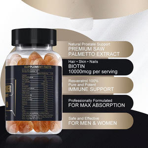 OEM gula Halal bebas Gummies <span class=keywords><strong>DHT</strong></span> pemblokir <span class=keywords><strong>MIN</strong></span> 5 5% gergaji Palmetto <span class=keywords><strong>DHT</strong></span> blok Gummies - Product Image 3