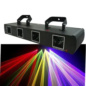 4 Heads Beam Effect Dmx512 Sound Activated Rgb Full Color Scanner Line Projector Laser Stage Light For Disco Dj Bar Party