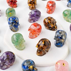 Pegamento de guijarros ovalados de cristal Natural, artesanía de resina, decoración de Halloween, regalo de cabeza de fantasma, tendencia de moda - Product Image 3