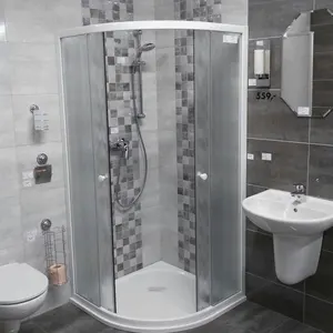 Banyo ve tuvalet banyo duş seti sistemi için D-TOP fayans ev için sürgülü havza cam duş banyo