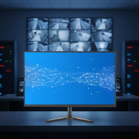 Écran de moniteur PC large de 19 pouces, 60 Hz, 2 ms, luminosité 250 cd/m², écran plat, moniteur de jeu avec haut-parleurs pour ordinateur portable/ordinateur