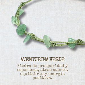 Braccialetto di aventurina verde regolabile fatto a mano per le donne degli uomini di pietra naturale resistente al filo cerato amuleto sciolto natura di cristallo - Product Image 3