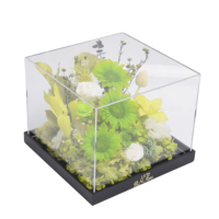 Rose de tournesol préservée dans une boîte en acrylique – Fleurs éternelles faites à la main pour la Fête des Mères et la Saint-Valentin