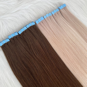 Vendita calda Mini nastro vero <span class=keywords><strong>capelli</strong></span> umani extension doppio disegnato vergine Remy piccolo nastro con diversi colori stile d'onda - Product Image 2