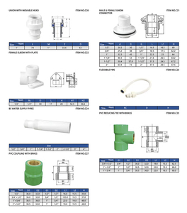 Pntek 1/2*3/4 inch <span class=keywords><strong>Brass</strong></span> PVC BSP ổ cắm áp suất thấp ren khuỷu tay trắng/màu xanh lá cây 1 năm bảo hành phụ kiện đường ống - Product Image 5