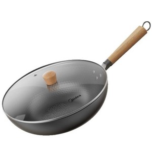 Sartén Wok Antiadherente Midea, Fondo Plano Redondo, Compatible con Estufas de Gas, para Uso Doméstico y en Dormitorios - Product Image 2