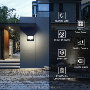 Applique murale <span class=keywords><strong>solaire</strong></span> moderne 1000LM pour extérieur, étanche IP65, en ABS, éclairage LED <span class=keywords><strong>solaire</strong></span> mural, double capteur pour jardin - Product Image 5