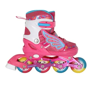 批发一双高品质儿童闪光溜冰鞋带4轮直排轮滑鞋