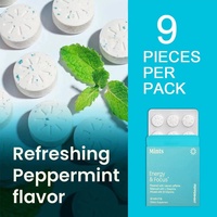Comprimés énergétiques à la menthe et à la caféine OEM ODM, 90 unités, supplément de vitamines B pour la concentration et l'énergie, vente en gros