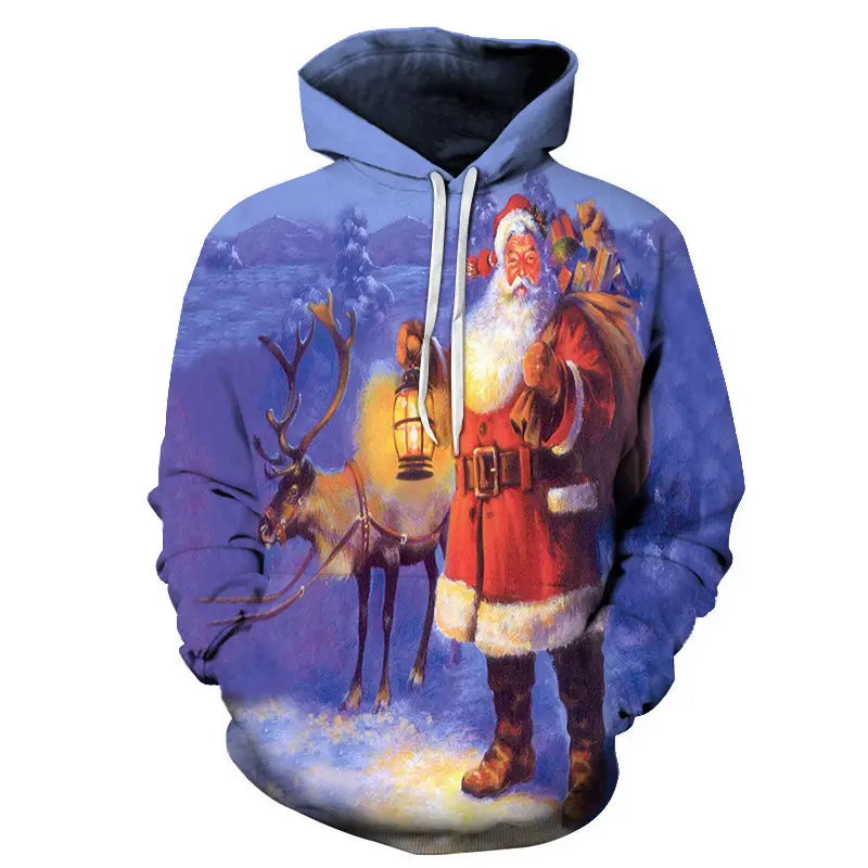 New Santa Claus hoodie 3D fashion youth hoodie couple sweater christmas oversize casual sweatshirts
