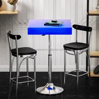 Chaise et table de bar en métal style nordique avec repose-pieds hauts pour hôtel, boîte de nuit, cocktail - Offre Spéciale