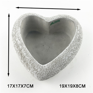 Échantillon disponible Nouvelle arrivée Pot de fleur simple en forme de coeur en ciment <span class=keywords><strong>Création</strong></span> artistique de pots de fleurs - Product Image 6