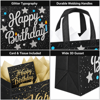 Sac cadeau d'anniversaire écologique en non-tissé réutilisable avec poignées pour hommes, garçons, enfants - Vente en gros