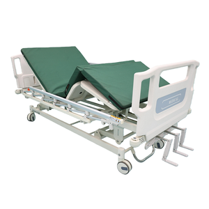 Lit d'hôpital LK-B9 à <span class=keywords><strong>double</strong></span> manivelle en plastique ABS et métal avec réglage de la hauteur de 460 à 780 mm, frein central pour salle de soins aux patients - Product Image 3