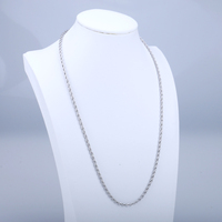 Chaîne de corde en acier inoxydable plaqué argent pour hommes et femmes à la mode 2.5mm 3mm collier cadeau à la mode Services de fabrication