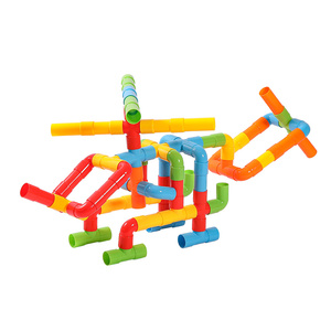 Set di Tubi d'Acqua in Plastica da 132 Pezzi con Blocchi da Costruzione per Bambini da 5 a 7 Anni, <span class=keywords><strong>Puzzle</strong></span> di Tubi a Particelle Grandi - Product Image 2