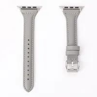 Correa de cuero delgada para reloj inteligente, pulsera de reloj inteligente de 41mm y 45mm para Apple Watch Series 7, 6, 5, 4, 3, 2, 1, SE, 38mm, 40mm y 44mm